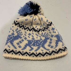 Dale of Norway Cream and Blue Knit Hat